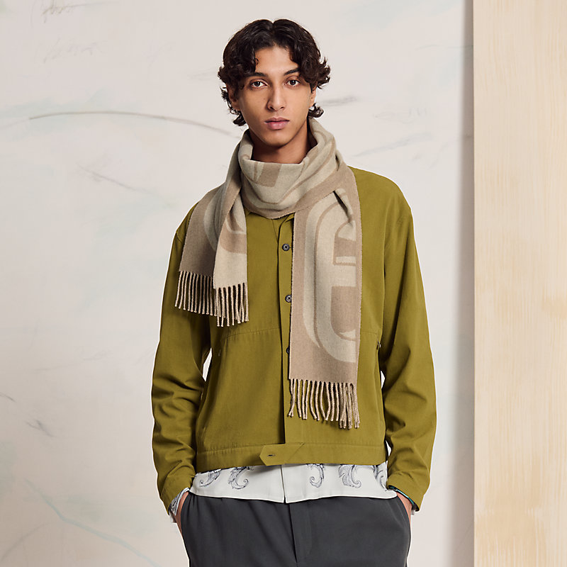 エルメス HERMES スカーフ レクタングル maillons et chaines マイヨン エ シェーヌ グレー Maillons TGM scarf - Beige | Hermès USA